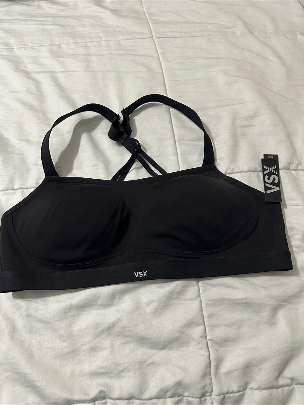 VSX Black Supportive Sports Bralette with Strappy Back